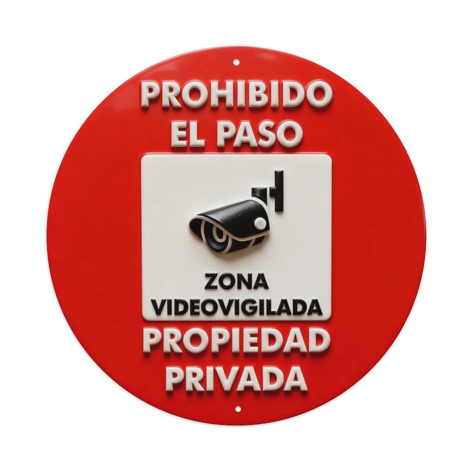 No Trespassing Video Surveillance Private Property Round Metal Tin Sign Vintage Wall Decor, Bar Garage Cafe Kitchen Home Wall Art Poster 8x8inches
