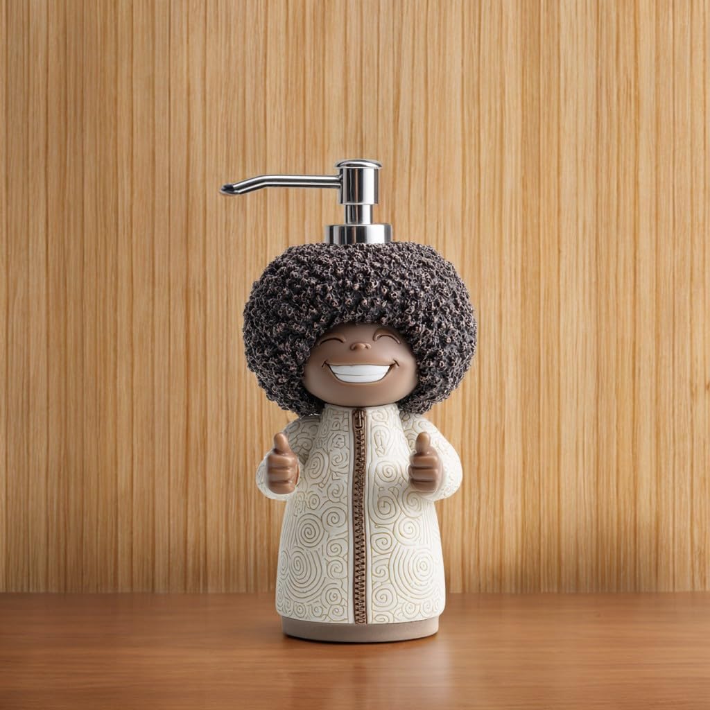 SOCOSY Dispenser di sapone a forma di umano in resina, dispenser di sapone per mani con pompa, bottiglia di sapone liquido per le mani per il bagno