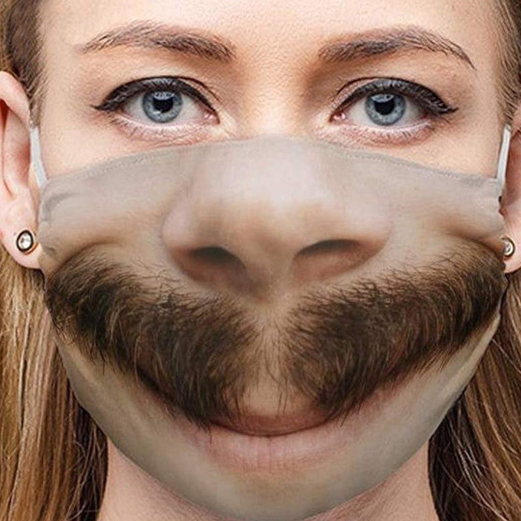 ujeavette Protective Mask Funny Face Mouth Cosplay Party Half Mask Outdoor Accessory D-picture-13