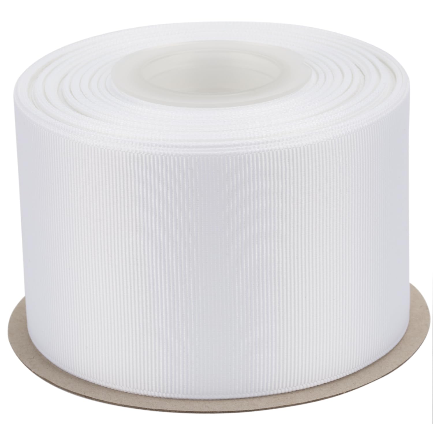 Ribbonitlux Grosgrain Ribbon 63mm x 22.5M Premium Polyester Craft Ribbon for Hair Bows, Gift Wrapping, Weddings & DIY Solid White(#029) 1 Roll