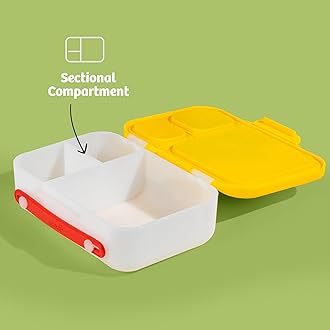 rabitat Munchbee Peppa Pig Bento Lunch Box | 1+1 Year Brand Warranty | Tiffin Box for School | Lunch Box for Kids Boys & Girls | BPA Free, Leakproof & Durable Bento Design | 1000ml | Follow Me