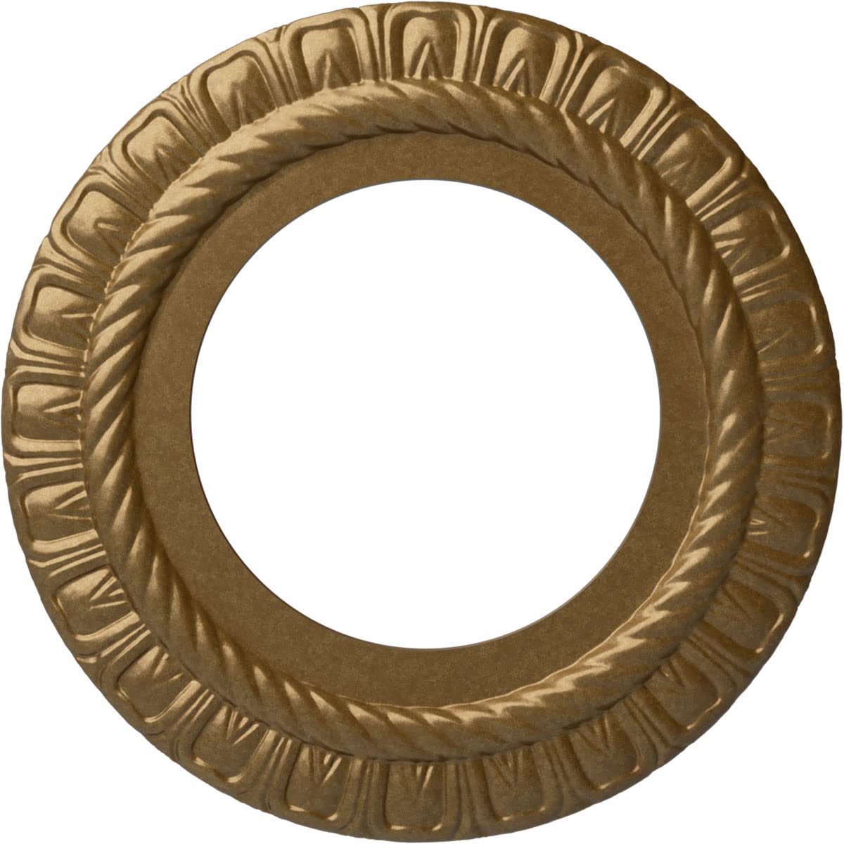 Ekena Millwork CM10CLPAS 10 5/8"OD X 5 3/4"ID X 1/2"P Claremont Ceiling Medallion Fits Canopies Up to 7", Pale Gold