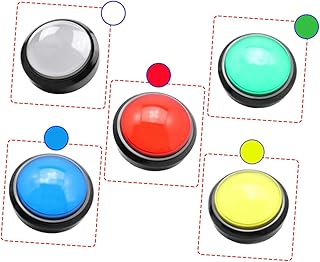SAFIGLE 2Pcs Botões Amarelos Botões Azuis Brinquedo Verde Brinquedo Azul Jogo Resposta Buzzer Festa De Natal Brinquedos Favoritos Eletrônicos Squeeze Responder Televisão Com Luzes 100Mm
