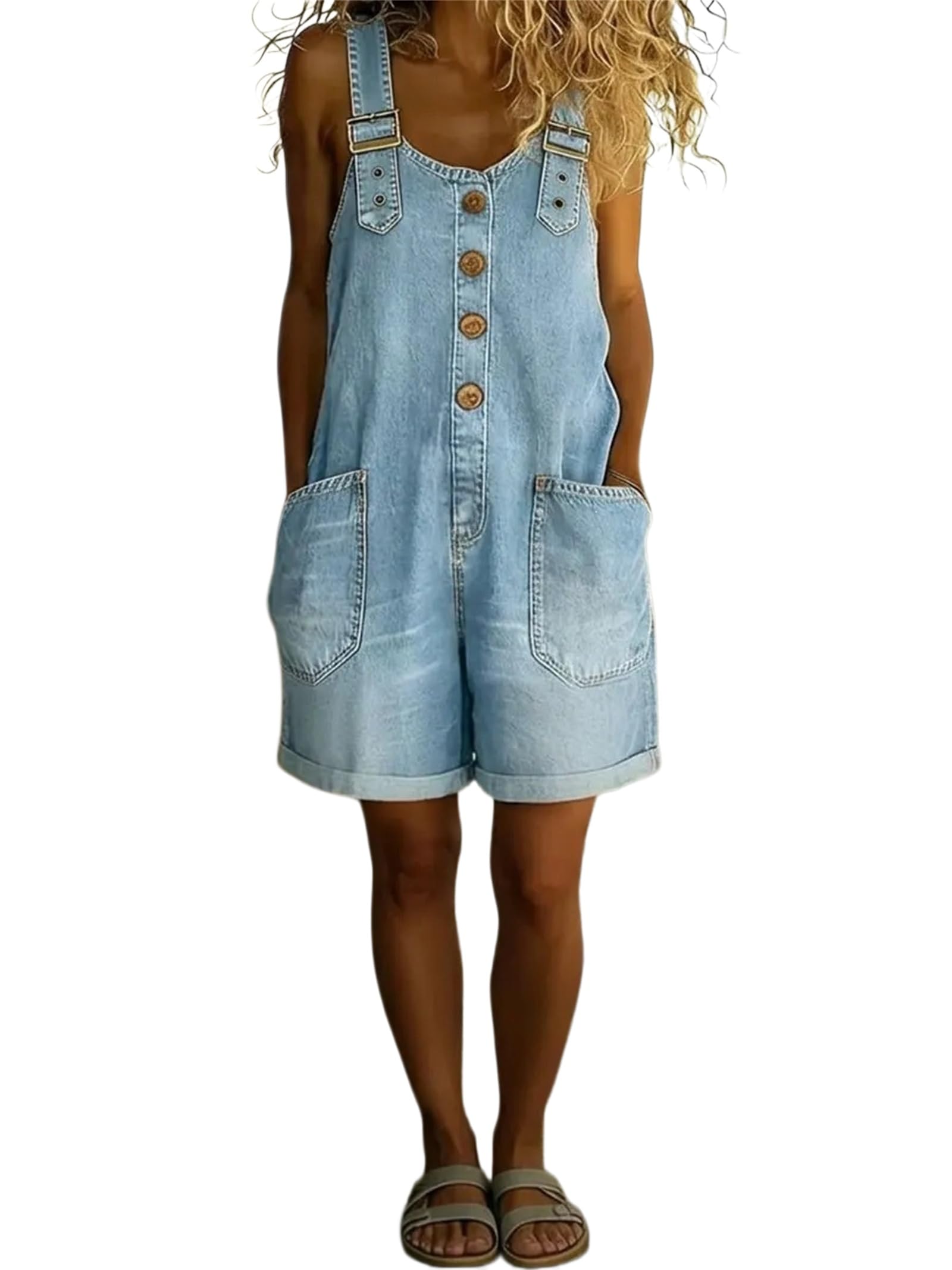 Peto vaquero estilo Y2K para mujer, con tirantes ajustables, estilo vintage y corte holgado