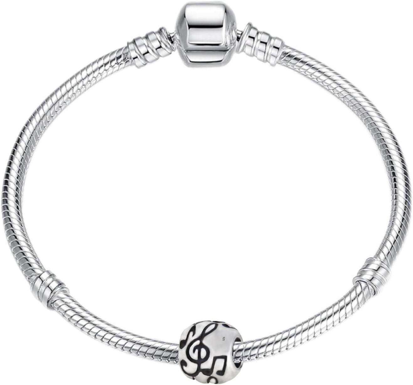 Music Note Charm 925 Sterling Silver Love Piano Bead Art Lucky Pendant for Pandora Charms Bracelet (D) - Image 3