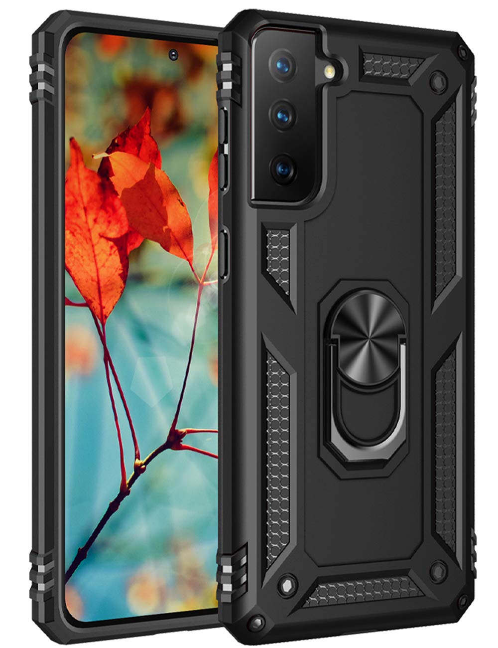 DagoRoo for Samsung Galaxy S21 Plus case, Galaxy S21 Plus Military Grade Shockproof Protective Case Cover with Kickstand (JS-Black)