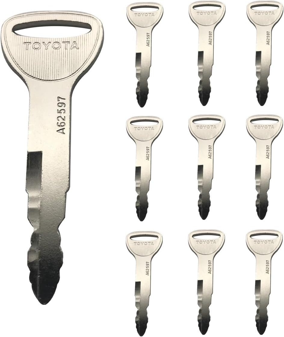 Ignition Keys, 10 Pack Forklift Key Heavy Equipment Ignition Keys 57591-23330-71 575912333071 A62597 for Toyota Forklift