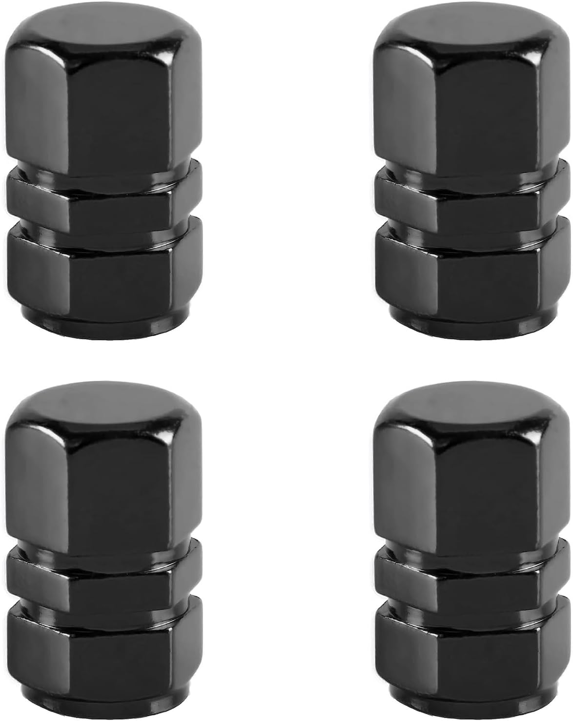 Tire Valve Stem Caps, Compatible with Volvo Series Stem Cap Universal Car Air Cover Car Accessories for Cars, SUV, Truck, Motorcycles 4pcs （Black）