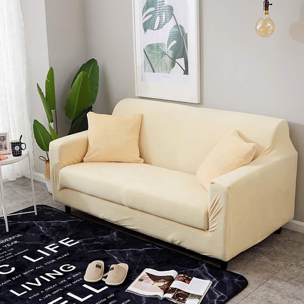 Felpa Cubiertas De Sofá para 1 2 3 4 Cubierta De Sofá,Completo Elásticoidad Couch Protector con Correas,Polvo-Prueba Elástico Soft Couch Cover para Perros Niños-