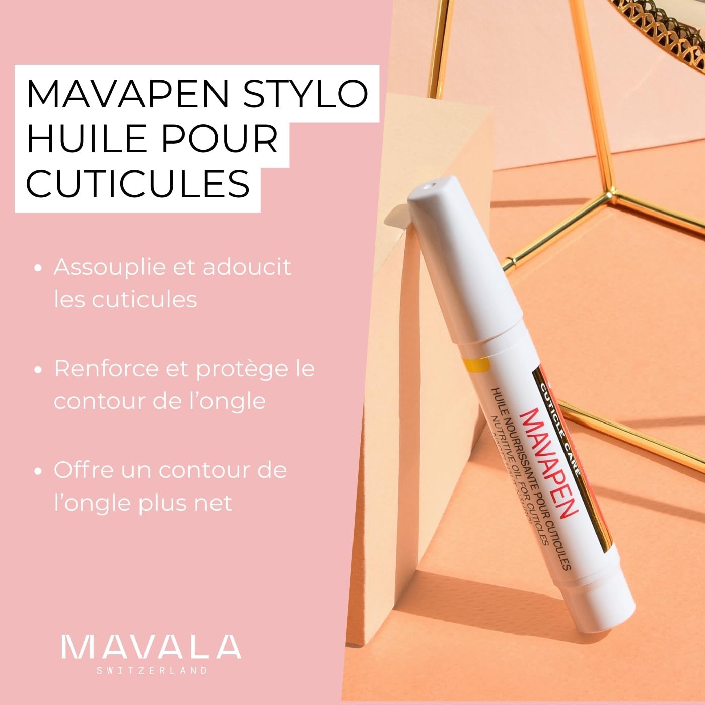MAVALA Mavapen, olio per cuticole come uno spillo, con cuticole secche, cracking e fragili, 4, 5 ml
