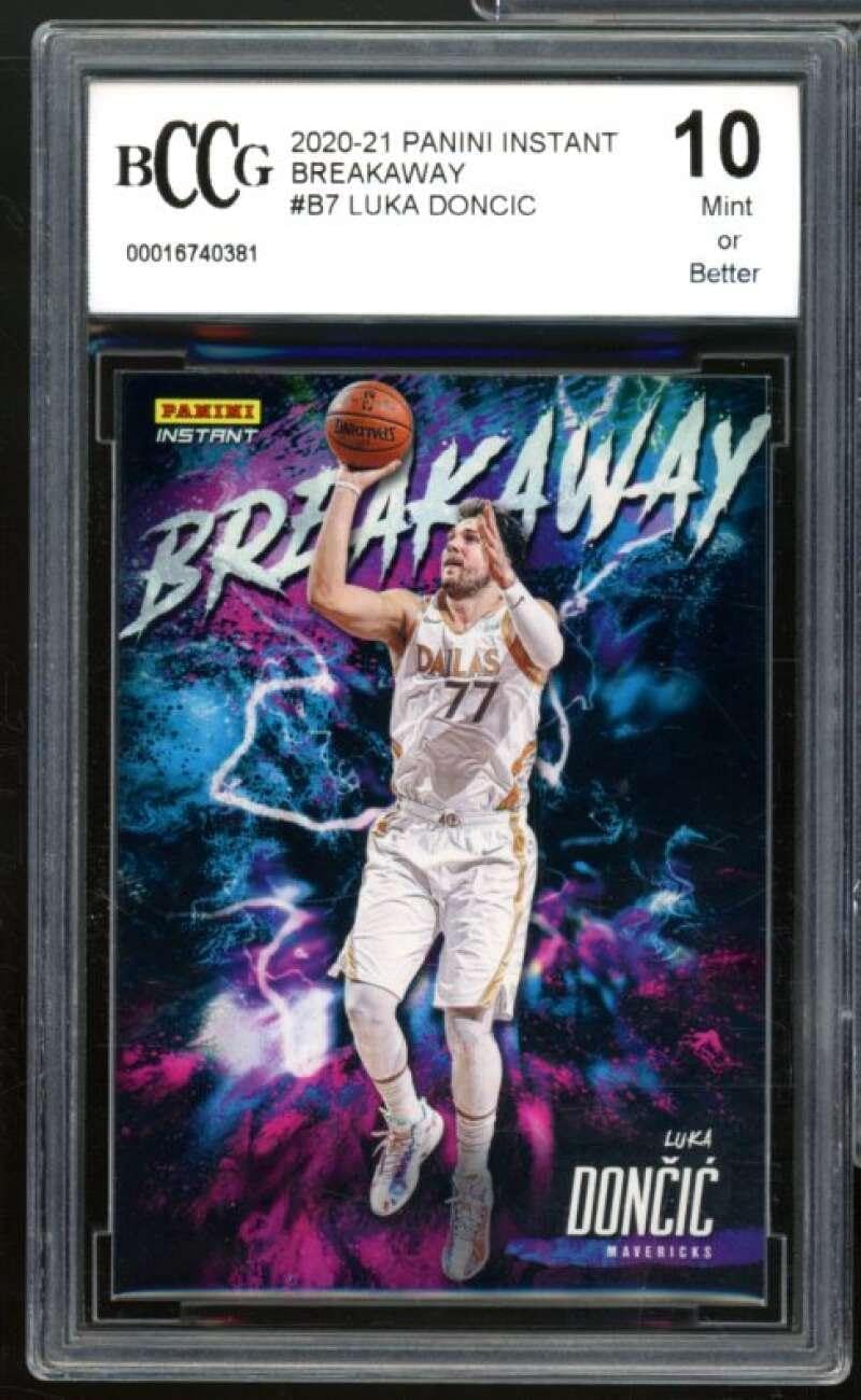 2020-21 Panini Instant Breakaway #B7 Luka Doncic Card BGS BCCG 10 Mint+ - Unsigned Basketball Cards