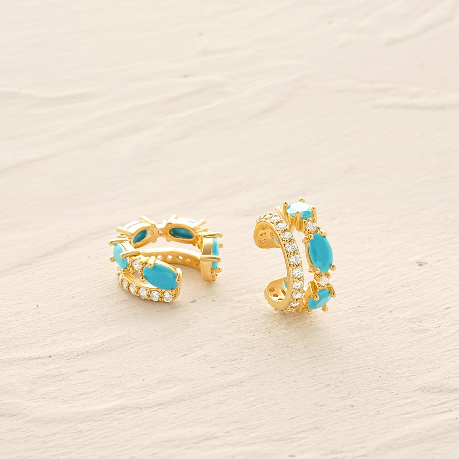 MYEARS Women Ear Cuff Earrings Gold Non Pierced Cartilage Clip on Open Wrap Split Double Hoop 14K Small Simple Hypoallergenic Everyday Jewelry - Image 5