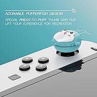 Vista 3 de PlayVital Thumbs Cushion Caps Thumb Grip Caps for Nintendo Switch, Joystick Cover for Nintendo Switch Lite, Thumbstick Grips for OLED Joycon