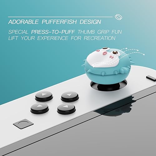 Miniatura 3 de PlayVital Thumbs Cushion Caps Thumb Grip Caps for Nintendo Switch, Joystick Cover for Nintendo Switch Lite, Thumbstick Grips for OLED Joycon -