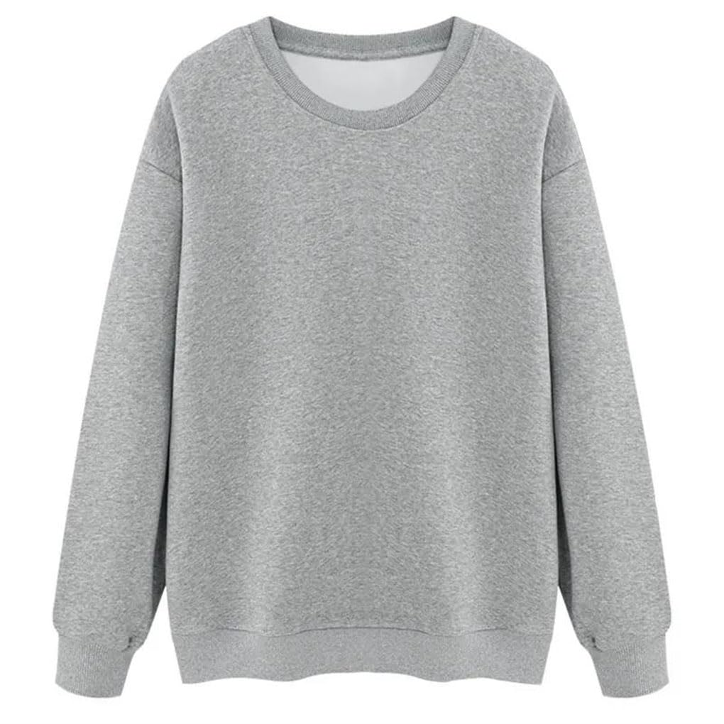 Luźna para styl okrągły dekolt bluza z długim rękawem jednolity kolor para topy podstawowe streetwear