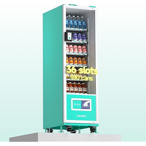 Smart Vending Machine, 36-Slot Refrigerated Snack and Beverage Vending Machine for Commercial Use, Automatic Drink and Snack Dispenser for Offices, Gyms, Convenience Stores