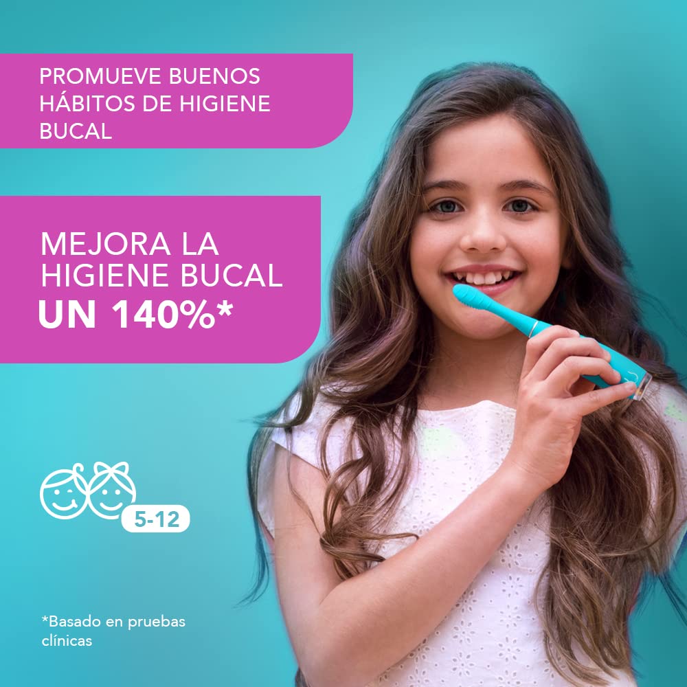 FOREO ISSA kids - Cepillo de dientes sónico para niños de 5 a 12 años, True Blue Pony