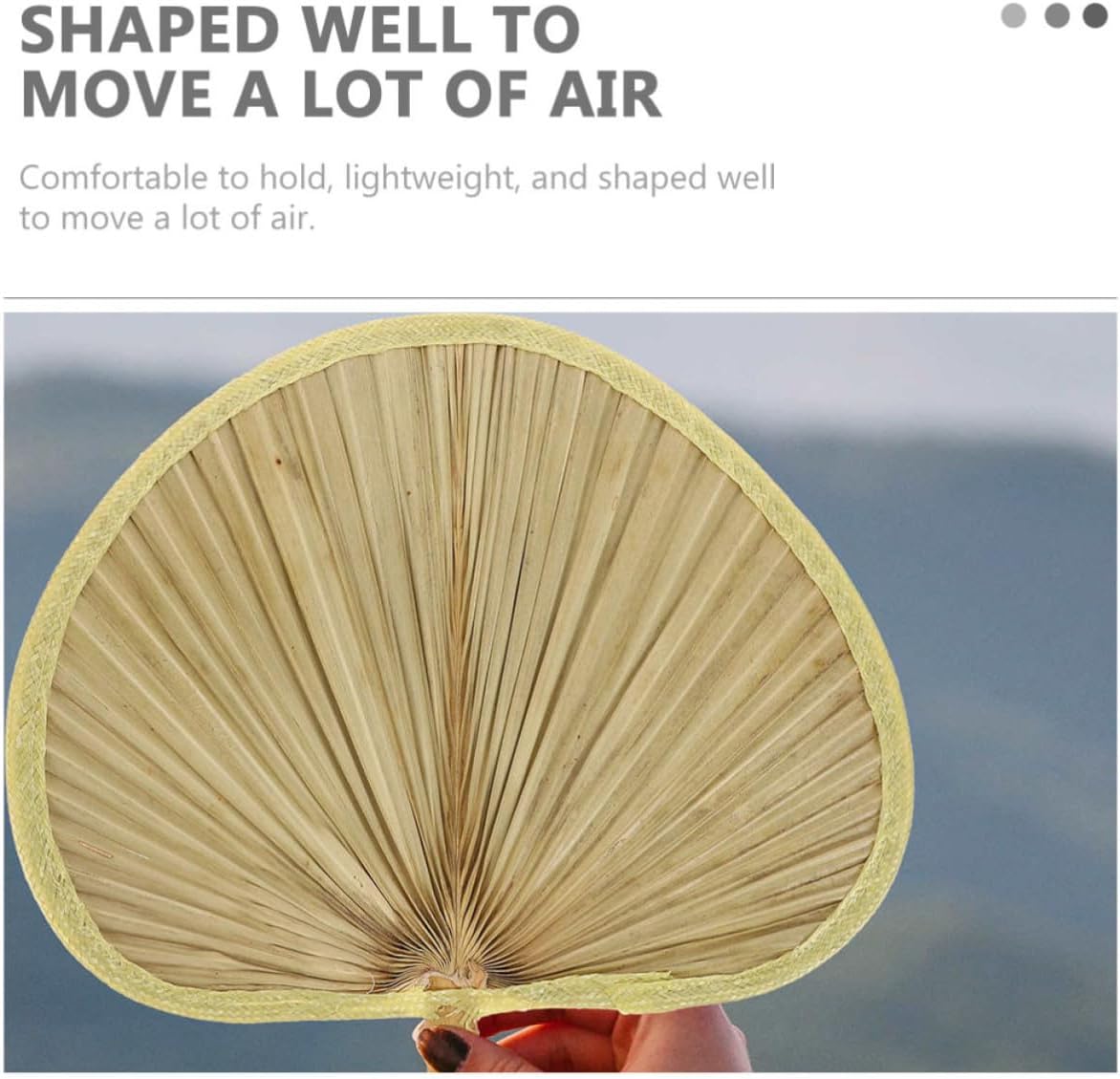 SUPVOX 2pcs Handmade Woven Handheld Fans Chinese Style Summer Accessories Portable Natural Cooling Fans for Home and Outdoor Use