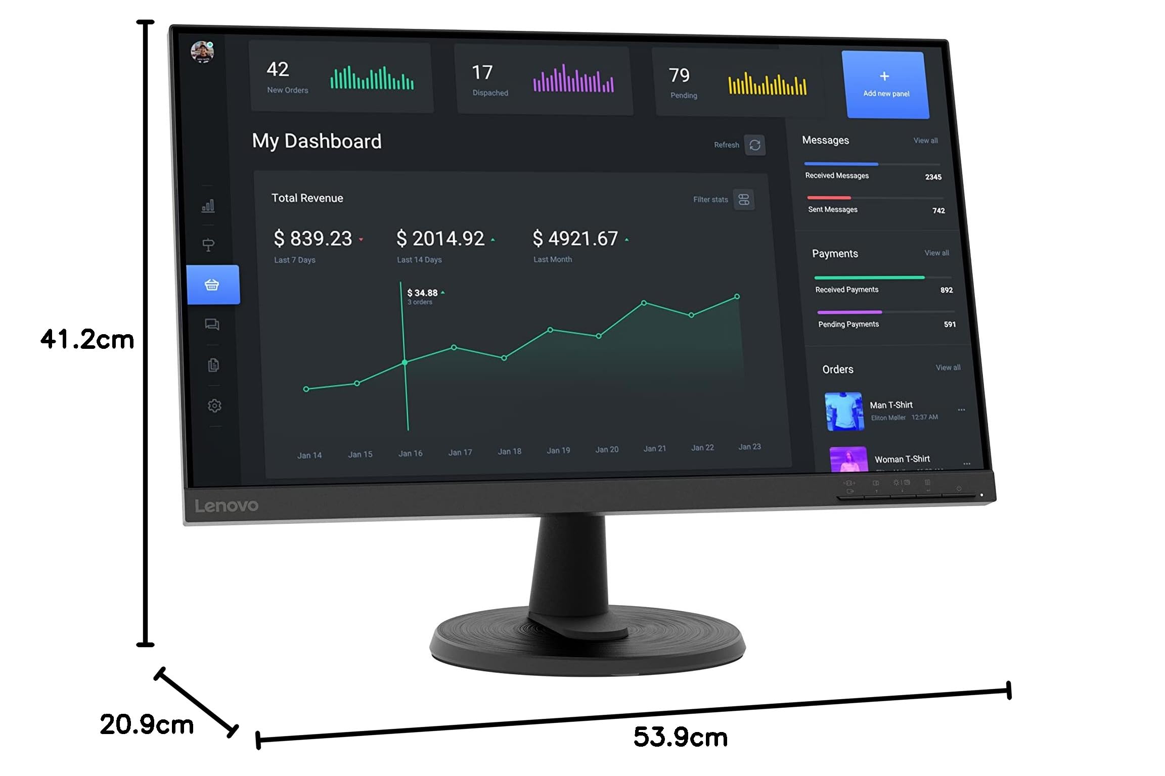 Lenovo D24-45 Moniteur - Écran FullHD 24 Pouces (1920 x 1080, VA, Bords Ultra-Fins, AMD FreeSync, 4ms, 75Hz, câble HDMI, entrée HDMI + VGA) - Raven Black - Exclusive Amazon, 2022