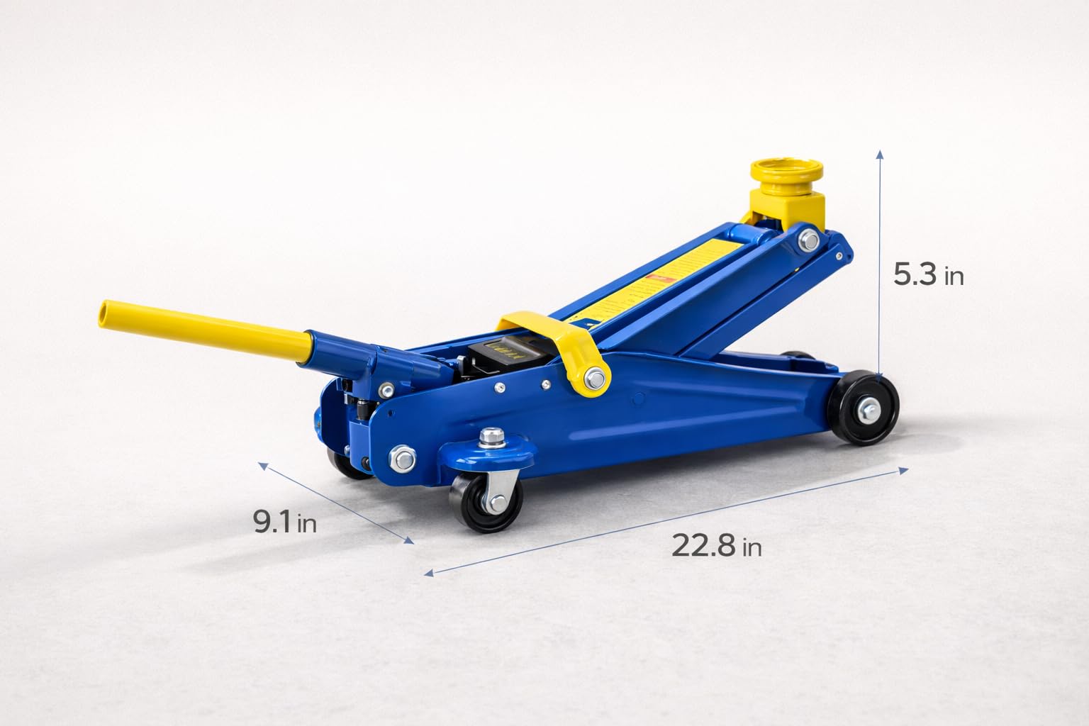Hydrauliczny podnośnik samochodowy 2T z kółkami – stalowy podnośnik samochodowy ze zdejmowanym uchwytem, hydrauliczny podnośnik do wymiany opon i konserwacji pojazdów, garażu i domu