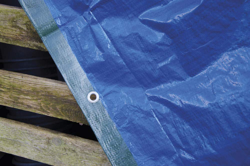 VERDELOOK | Telo Occhiellato Multiuso in Polietilene, 4x4 m, Verde/Blu, Telo per Coperture, Impermeabile, 100 g/mq