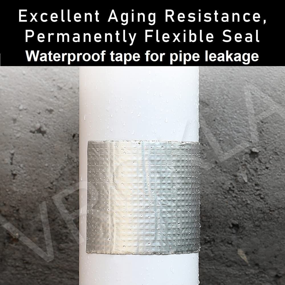 AARU BHAKTI ENTERPRISE ABE L Repair Waterproof for Pipe Roof Water Solution Aluminium Foil Waterproof Adhesive Sealing Butyl Rubber Tape for 2 INCH 3