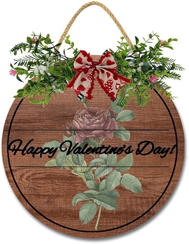 Corona colgante de feliz día de San Valentín para puerta delantera decoración del día de San Valentín corona de vacaciones letreros de puerta de