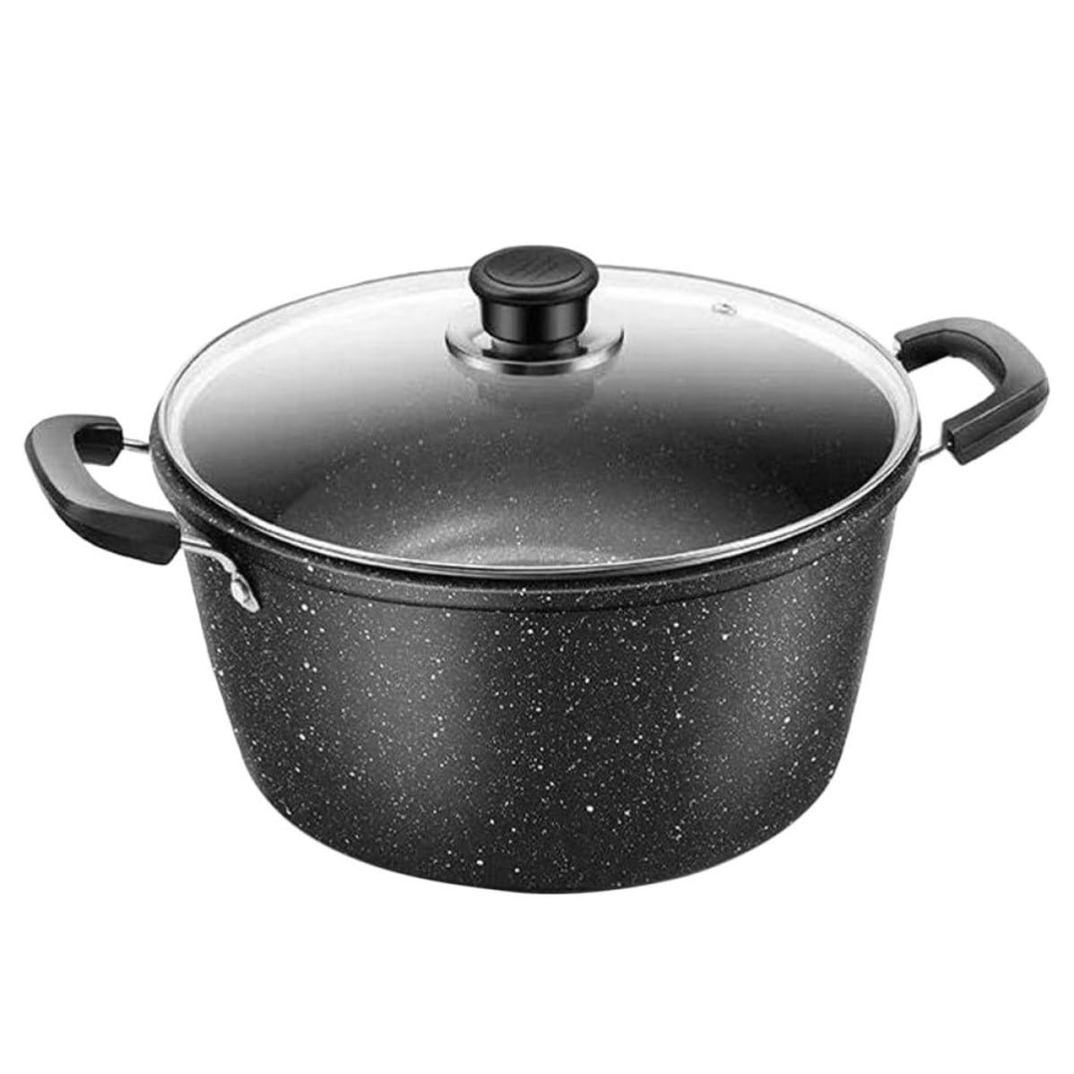Casserole avec couvercle pour cuire de grands volumes sans attacher le fond