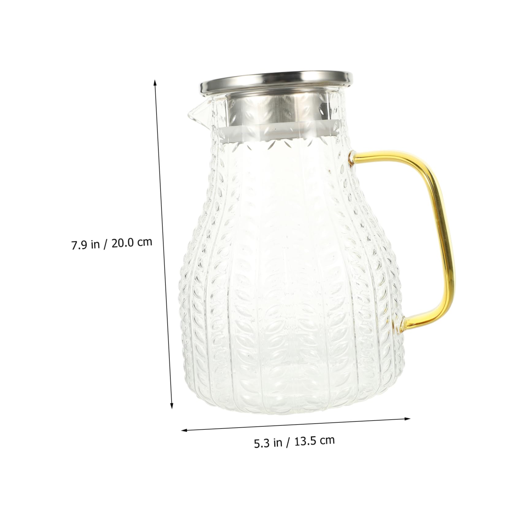 Zerodeko Jarra de Vidrio para Agua Fría Capacidad de 1500ml y Diseño Portátil, Adecuado para Oficina y Hotel, Contenedor Elegante y Multifuncional para Leche y Té Helado
