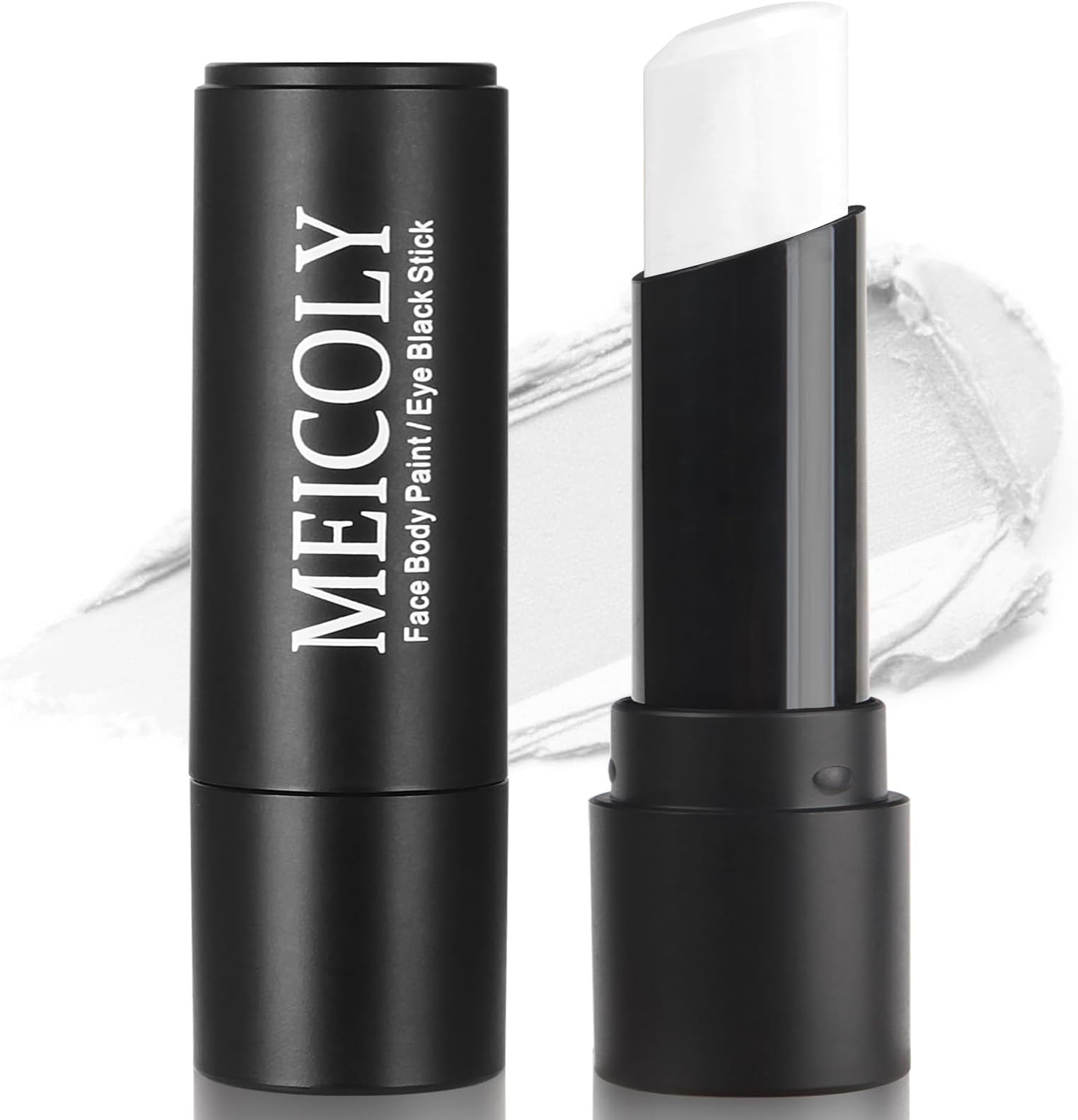MEICOLY White Eye Black Stick,Waterproof Eye Black Baseball Softball Football Lacrosse,White Face Body Paint Stick for Halloween SFX Cosplay Corpse Clown Makeup