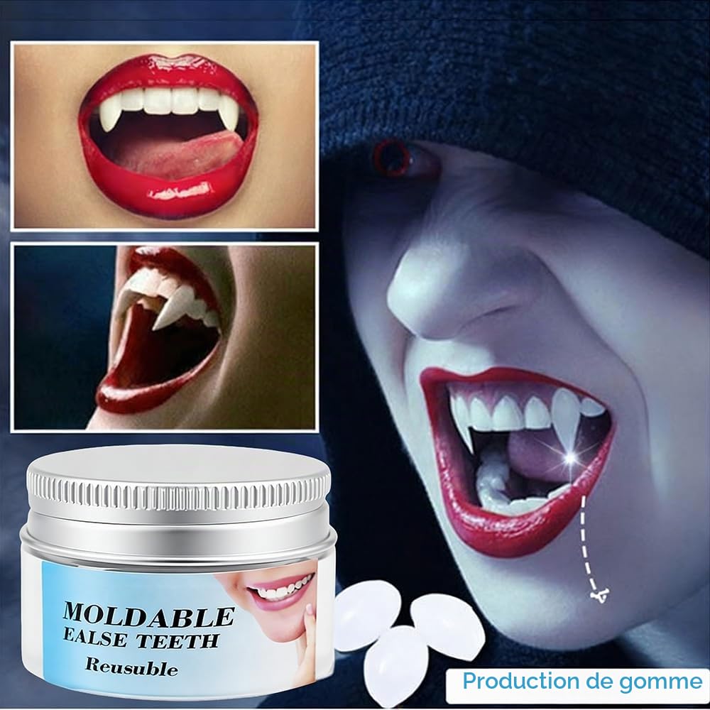 Kit de Réparation Dentaire, Pâte à Moulage Temporaire, Combleur d'Interdents DIY, Gel Granuleux pour Prothèses Dentaires et Petites Réparations