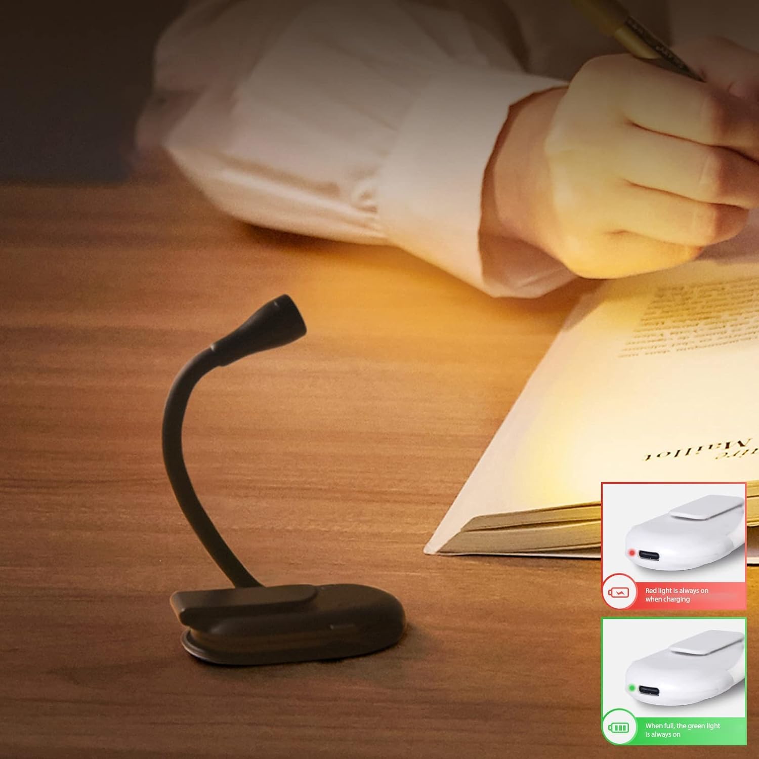 Lampka do czytania Ochrona oczu Mała lampa biurkowa z możliwością ładowania przez USB 400 MAH 3 kolory dla studentów Dzieci do nauki chodzenia/1085