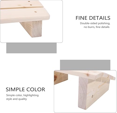 Miniatura 5 de STOBOK Reposapiés de madera para debajo del escritorio, banco inclinado reposapiés, reposapiés ergonómico, taburete de mesita de noche para oficina,