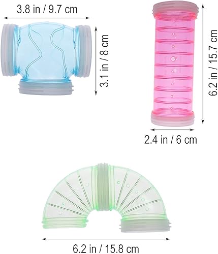 Miniatura 5 de POPETPOP Juego de tubos para hámster, túnel curvo en forma de S, jaula para mascotas, para bricolaje, varios juguetes para hámster, divertido túnel