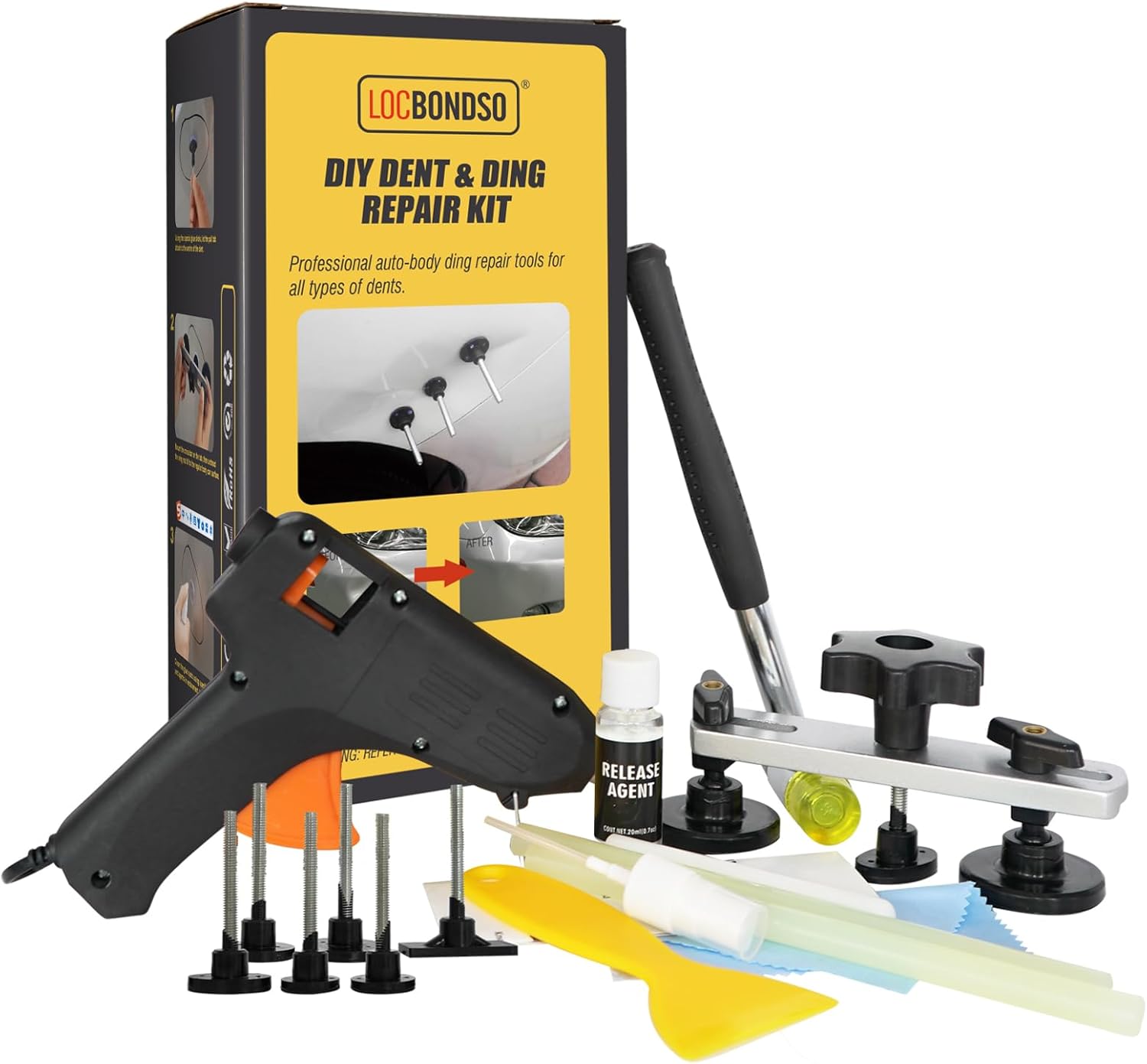 LOCBONDSO Car Dent Puller Kit, Auto Dent Removal Kit, Dent