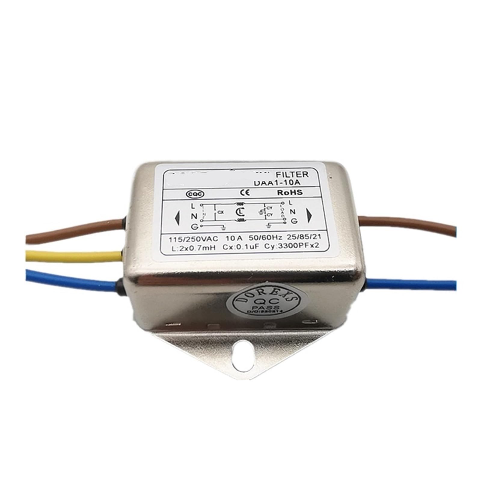 Filtre de puissance monophasé DAA1-10A 10A 220V anti-interférence pour réseau électrique stable