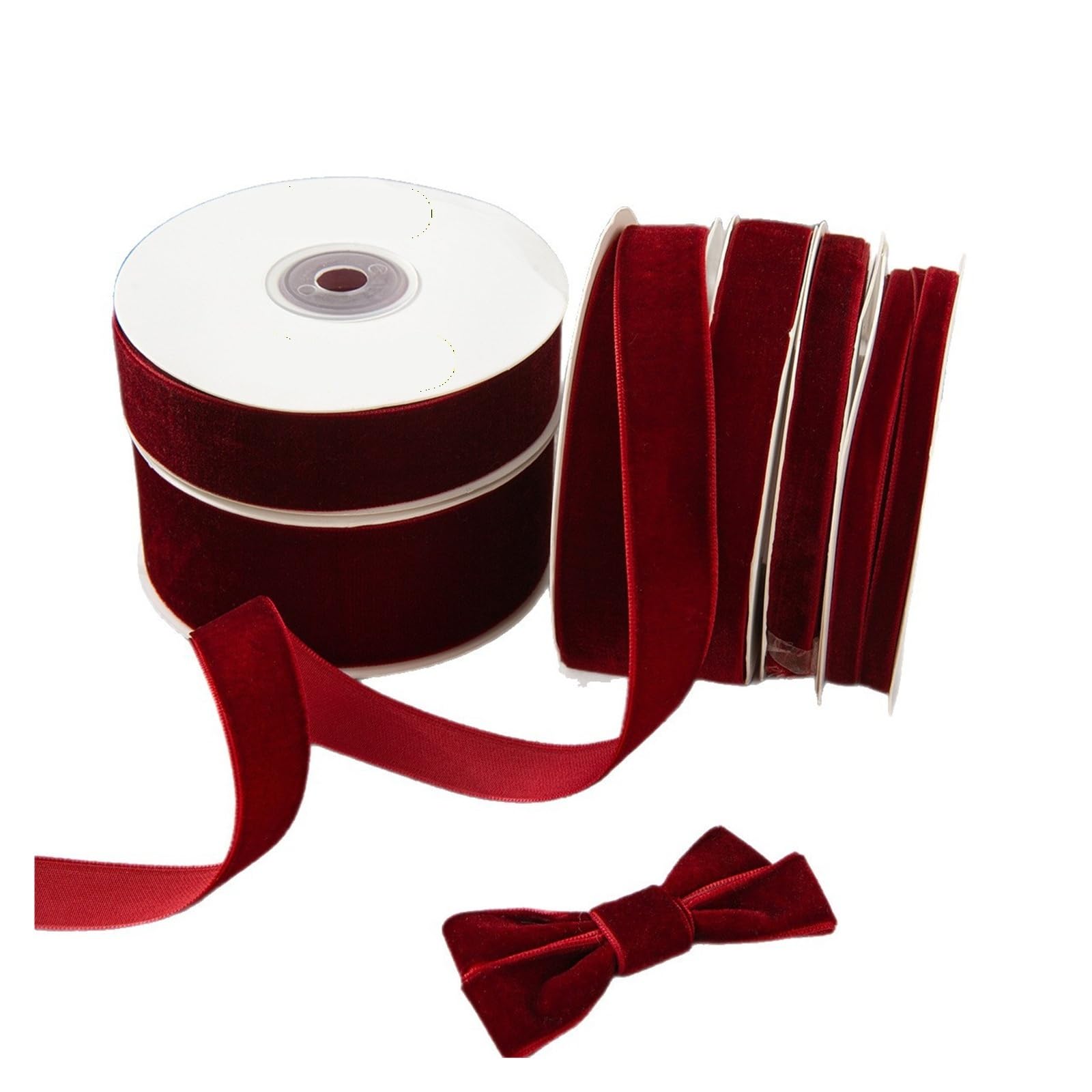 10 Stück Bordeauxrotes, Einseitig Beflocktes Samtband Für Haushalt Wohnen | DIY handgemachte Schleifenstrauß-Geschenkverpackung
