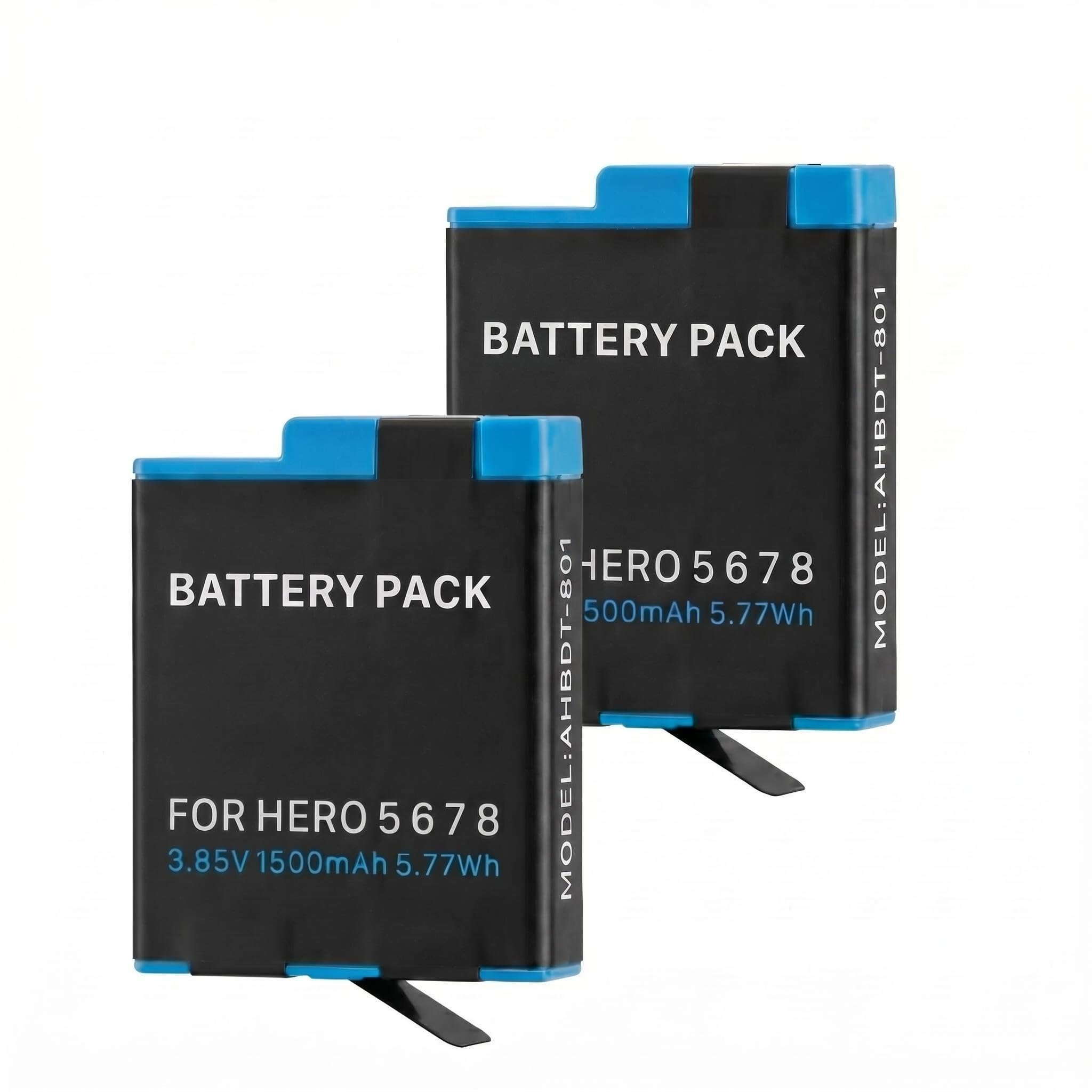1500mAh Ersatz Akku für GoPro Hero 8 Hero 7/6/5 Actioncam AHBDT-801, 2 Stück
