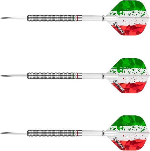 Miniatura 2 de Juego de dardos con punta de acero Patriot X, 90% tungsteno, bandera italiana de Italia, color rojo, blanco y verde, 0.85 oz (2 juegos cada uno),