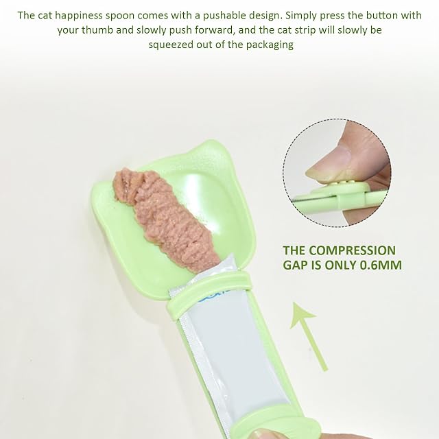 Foto 4 de 6 de TYFGRT 5 Uds Cucharas De Alimentación En Tiras para Gatos Y 2 Uds Ganchos Adhesivos