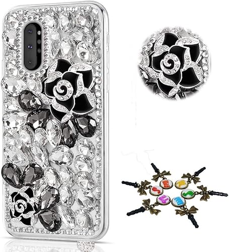 Miniatura 9 de STENES Sparkle - Funda compatible con Samsung Galaxy Z Fold 4 5G, elegante, hecha a mano en 3D, con diamantes de imitación, diseño de diamantes de