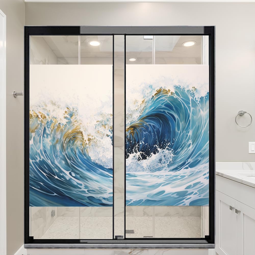 Amazon.com: Modern Waves Window Privacy Film Watercolor Beautiful