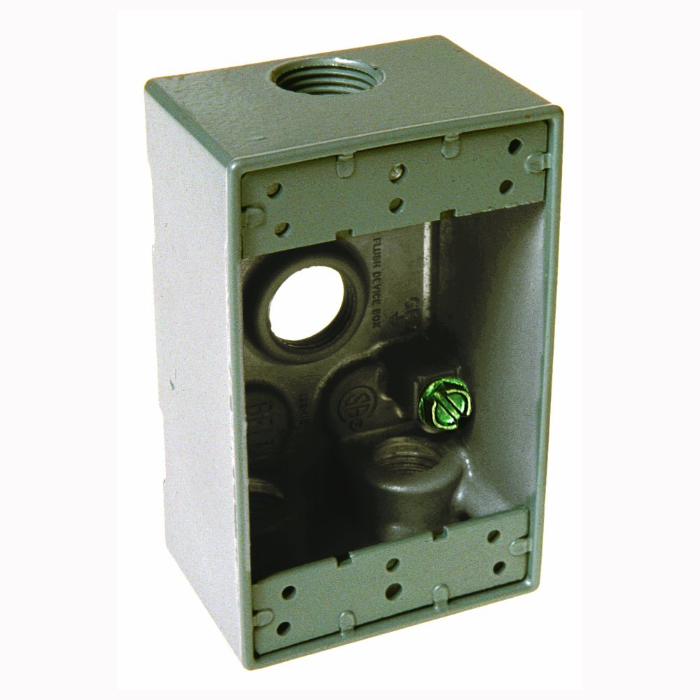 BELL 5321-0 Outlet Box, 1 Gang, 18.3 Cu-in, 4-1/2 in L X 2-3/4 in W X 2 in D, 4-1/2-Inch, Gray