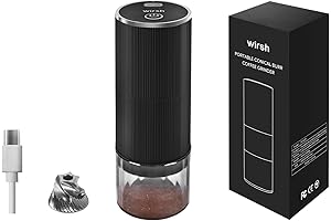 Wirsh Burr Battery Coffee Grinder, Electric Rechargeable Coffee Grinder, Conical