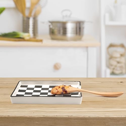 Miniatura 3 de Soporte para cucharas, soporte de cuchara de cerámica para encimera de cocina, apto para lavavajillas, decoración de mármol, soporte para cuchara