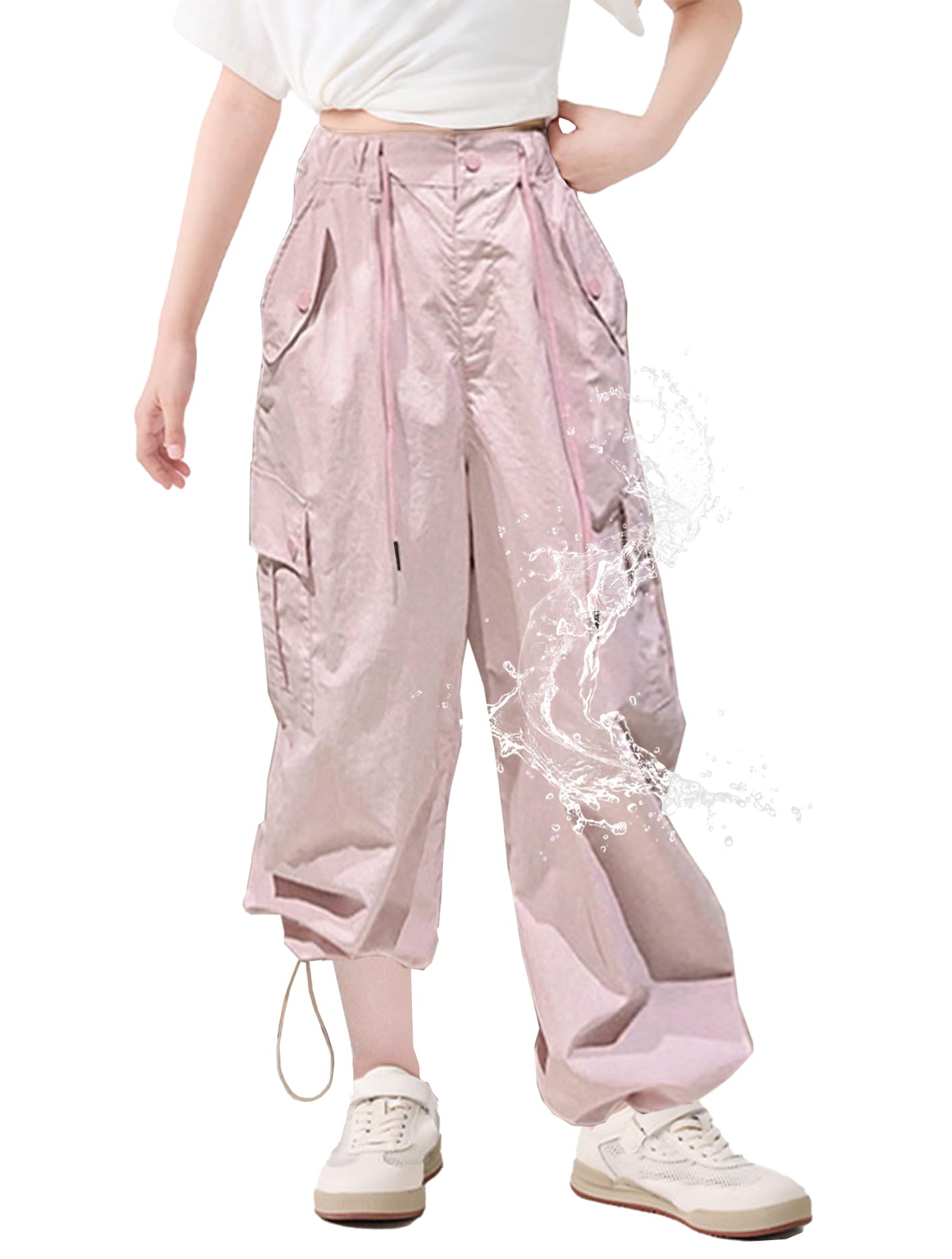 Girls Cargo Waterproof Hiking Quick Dry Outdoor Trousers for Girls 6-14Years
