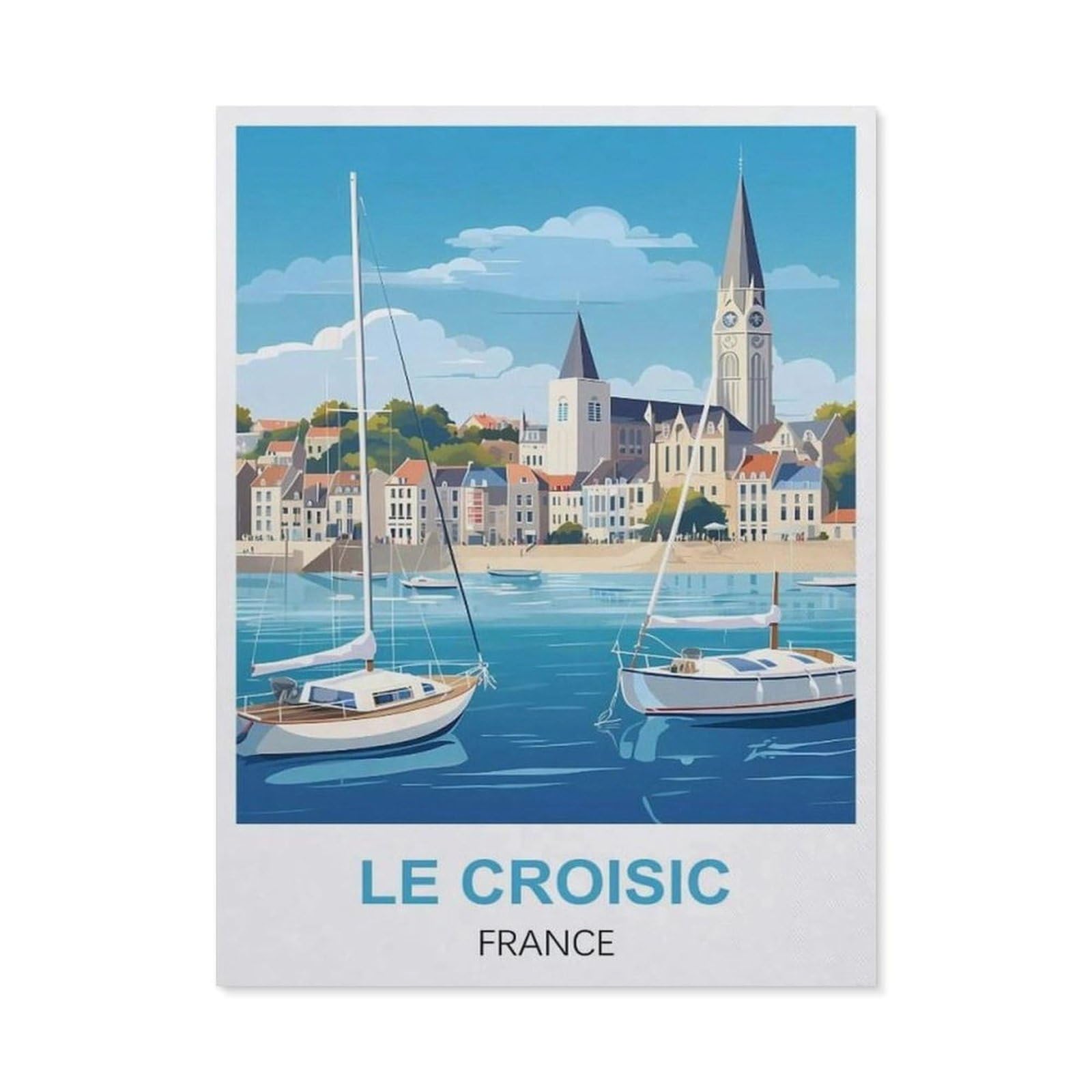Vintage Metal Tin Sign，Le Croisic France(30x40cm）
