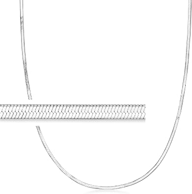 Ross-Simons Italian 2mm Sterling Silver Herringbone Necklace