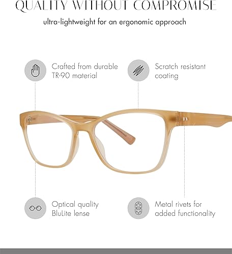 Miniatura 2 de Scojo New York Arial - Lentes de lectura con luz azul para mujer, lentes con bloqueo de luz azul y lectores