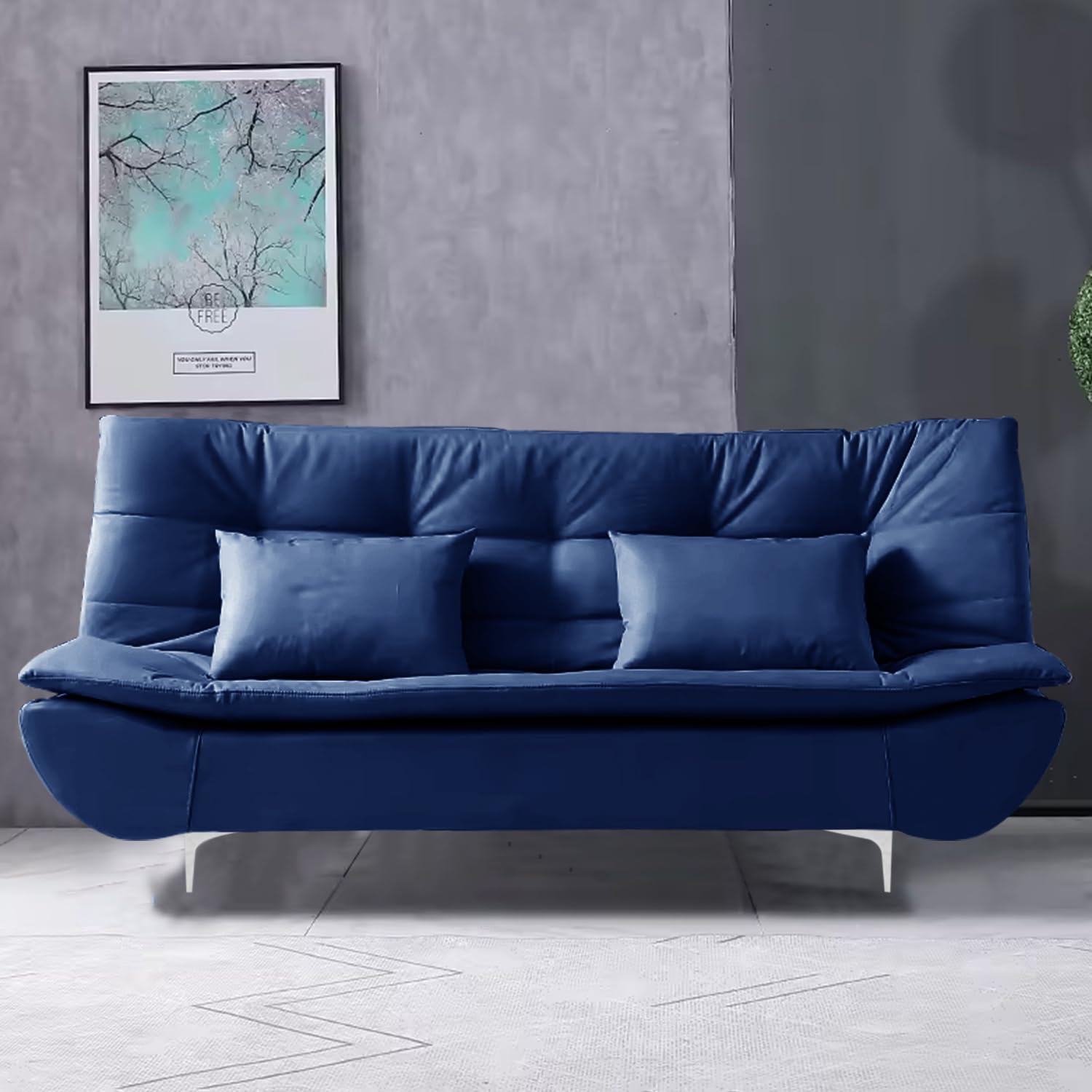 TRENDY VIBES Velvet Three Seater Aspen Recliner Couch Wooden Frame Sofa Cum Bed Living Room & Office-Blue (B0DCG9HSCH) Amazon Price History, Amazon Price Tracker